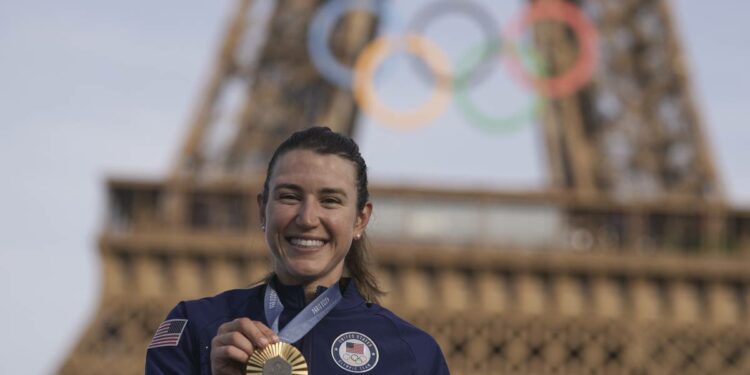 Alaska’s Kristen Faulkner wins landmark gold in Olympics cycling road race