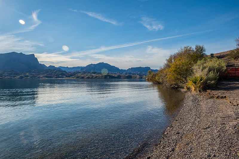 arizona crowded beaches A large refreshing flow of water with a peaceful view of the lagoon