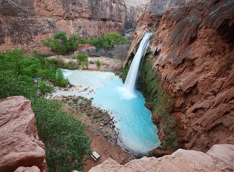 does arizona have beaches havasu falls waterfall, pool and beach