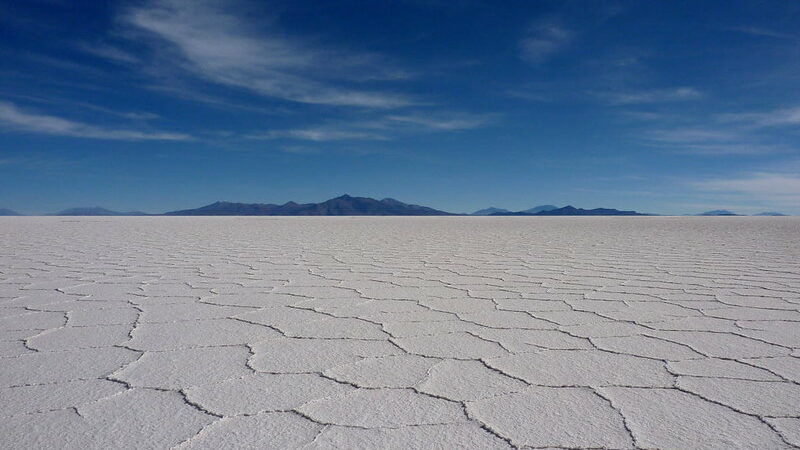 Salar de Uyuni, the world's largest salt flat, located in southwest Bolivia.