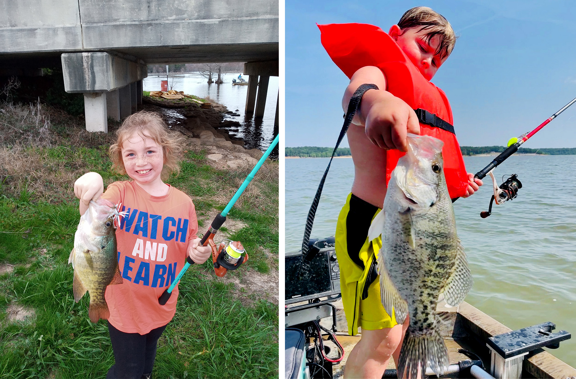 Two youth anglers tied for crappie record.