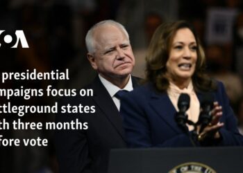US presidential campaigns focus on battleground states with three months before vote
