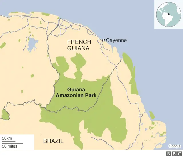 Map of French Guiana