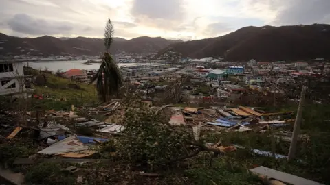 Paul Blake/BBC Devastation on British Virgin Islands