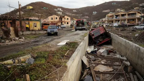 Paul Blake/BBC Debris on British Virgin Islands