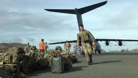 Paul Blake/BBC Royal Engineers and Marine Commandos on British Virgin Islands