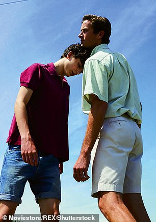 Armie with Timothée Chalamet in Call Me By Your Name, 2017