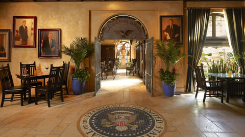 The Mission Inn Hotel & Spa has hosted U.S. Presidents throughout its history, including Teddy Roosevelt and Ronald Reagan. They are honored at the hotel's Presidential Lounge. Credit: Historic Hotels of America and The Mission Inn Hotel & Spa.