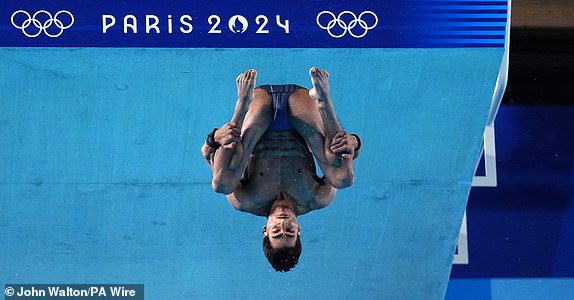 Great Britain's Kyle Kothari during the Men's Diving 10m Platform Final at the Aquatics Centre on the fifteenth day of the 2024 Paris Olympic Games in France. Picture date: Saturday August 10, 2024. PA Photo. Photo credit should read: John Walton/PA Wire.RESTRICTIONS: Use subject to restrictions. Editorial use only, no commercial use without prior consent from rights holder.