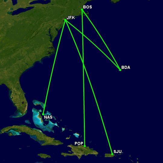 JetBlue A220 Caribbean routes