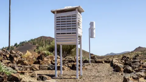 Getty Images Weather station located near the peak of Mount Teide in Tenerife, Canary islands, Spain.