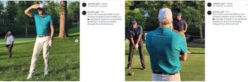 Photographs posted to Instagram from a Nike fan account show Donahoe golfing at an event outside Columbus, Ohio.