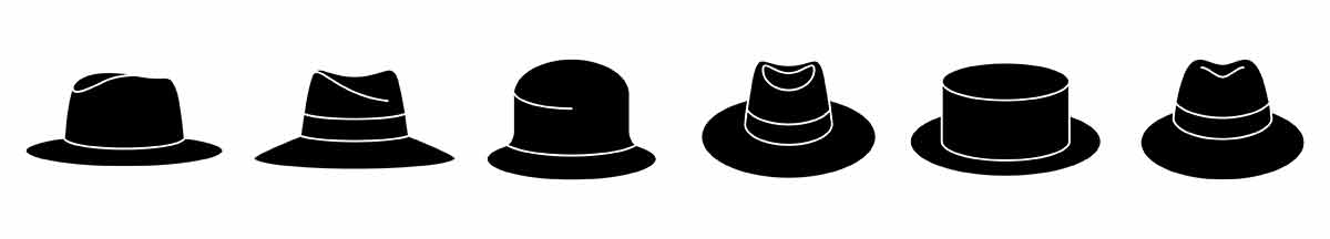 panama city beaches chamber of commerce Classic Panama hat icon. Set of vintage Panama hat icons.