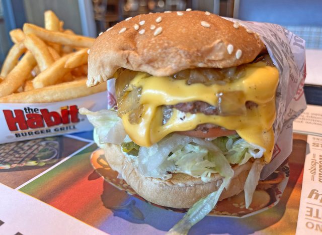 The award-winning Double Char cheeseburger from Habit Burger Grill