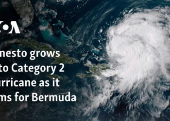 Ernesto grows into Category 2 hurricane as it aims for Bermuda