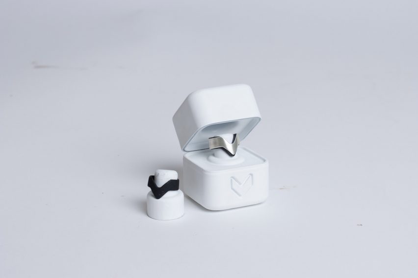 A white healthcare device against a white backdrop.