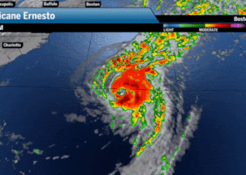Ernesto strengthens into hurricane, now moving up the Atlantic