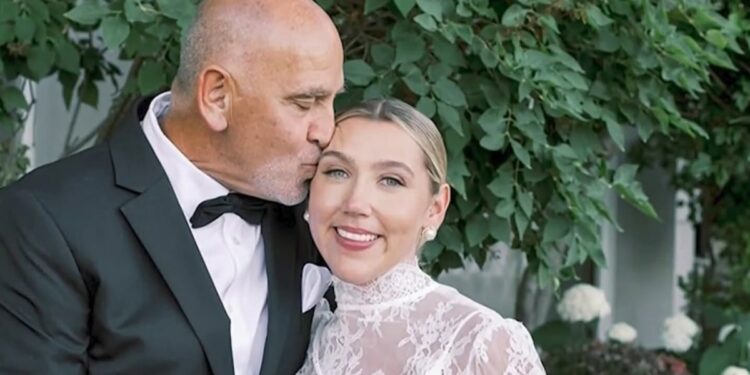 Bride's father turns backyard of childhood home into wedding venue