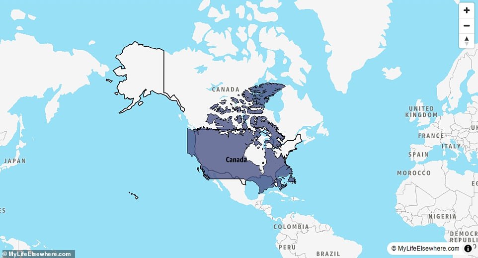 Canada (9,984,670 sq km) is slightly bigger than its southern, more boisterous neighbour, with the U.S 98.49 per cent the size