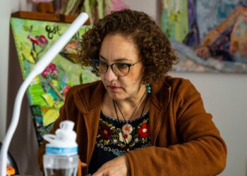 Mary Mindiola, Indy artist, keeps plastic out of the sea with collage