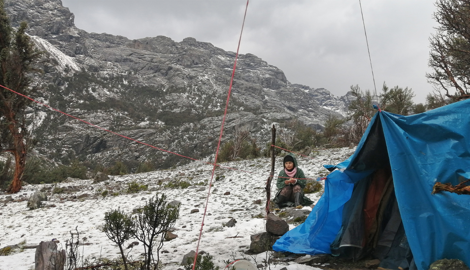 Merinia Almeida takes a break from fieldwork in the Peruvian Central Andes. 