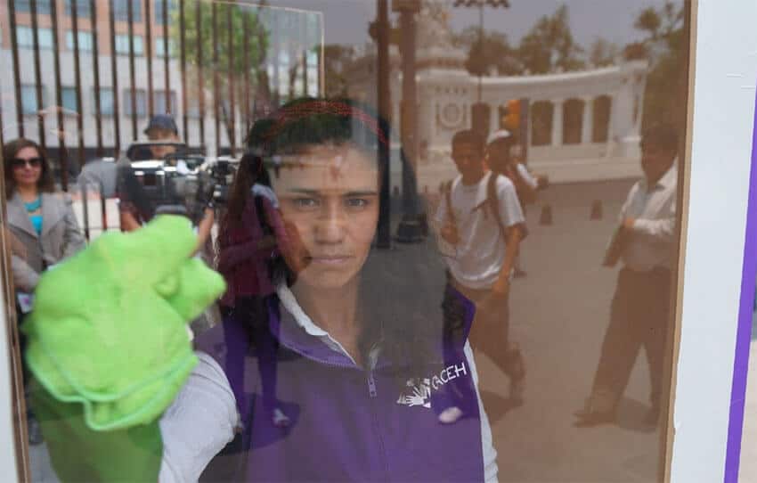 A woman working as a cleaner
