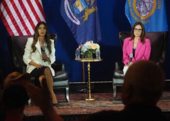 South Dakota Gov. Kristi Noem joins Tudor Dixon in Michigan to talk election stakes