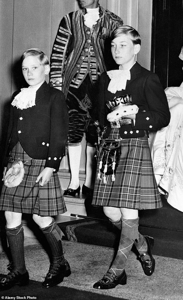 Prince Richard and Prince William of Gloucester at the Coronation of Queen Elizabeth II, 1953