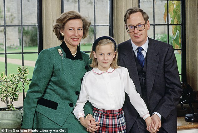 The Duke and Duchess of Gloucester with their Daughter, Lady Rose Windsor, at their home, Barnwell Manor in Northamptonshire, in 1989