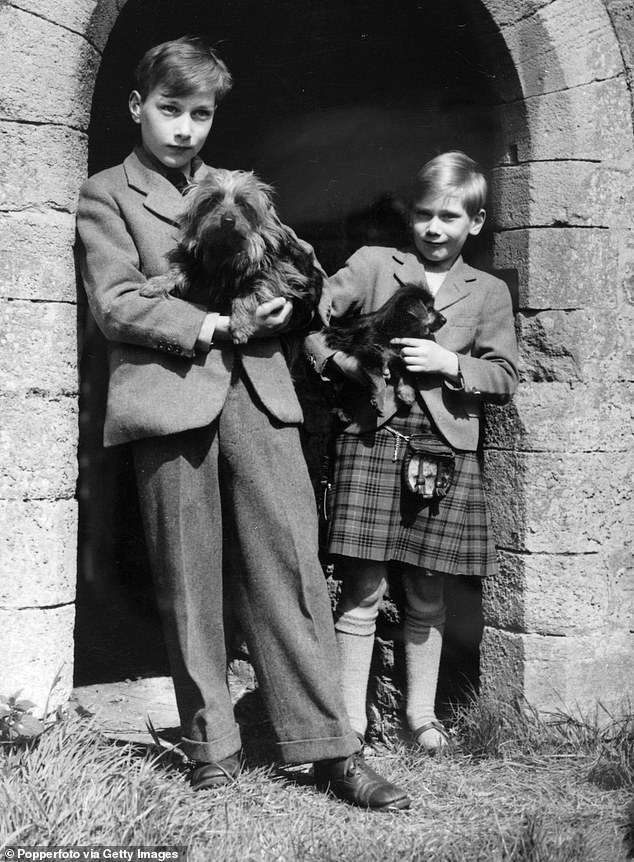 Prince William of Gloucester, left, with younger brother Richard at Barnwell Manor