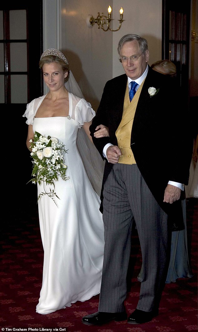 Lady Rose Windsor and her father the Duke of Gloucester at her wedding to George Gilman, which took place at the Queen's Chapel near St James's Palace on July 19, 2008