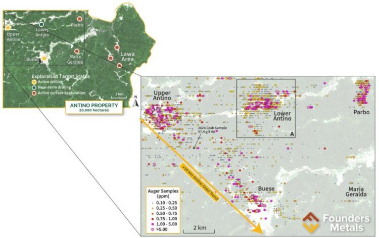 Founders Metals Increases Confidence in Regional Exploration Targets at Antino