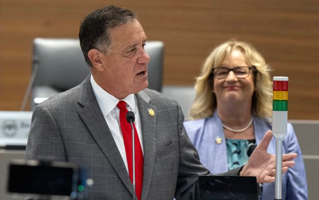 Orange County Supervisor Don Wagner speaks during a Board of...