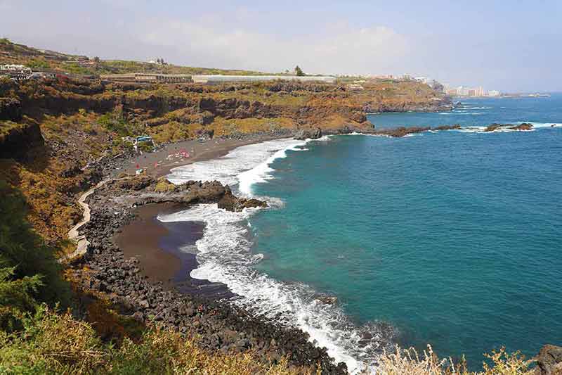 black sand beaches