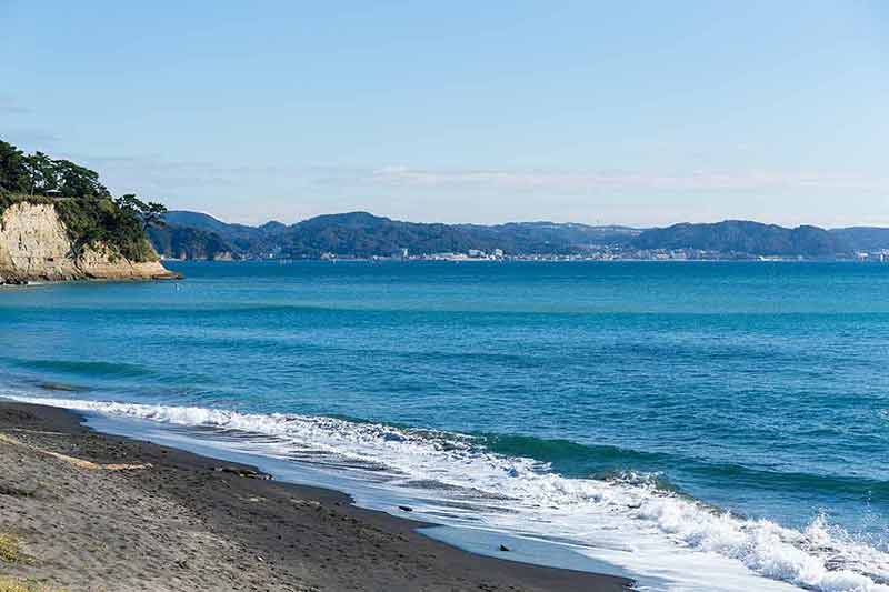 black sand beach japan