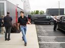 Prime Minister Justin Trudeau, speaks to the media regarding the rail lockouts following a tour of Verbom, a sheet metal processing company for the automotive and recreational vehicle industry in Sherbrooke, Que., Thursday, Aug. 22, 2024.