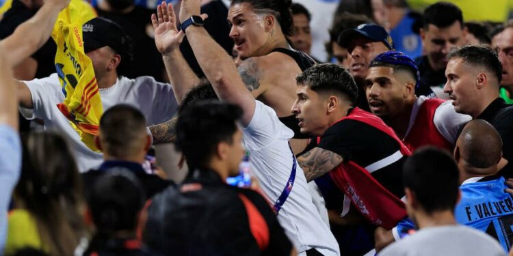 Darwin Nunez among five Uruguay players given bans for Copa America melee with Colombia fans
