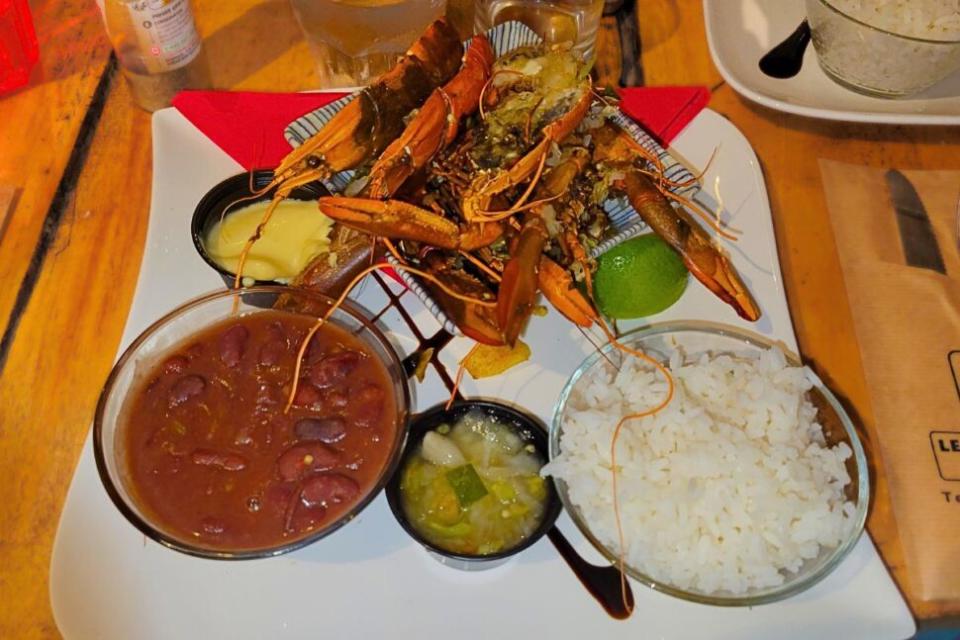 Fresh crayfish meal at restaurant, Le Petibonum