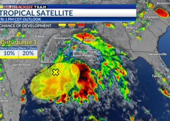 Tropical disturbance in the Gulf of Mexico to bring heavy rainfall to Louisiana