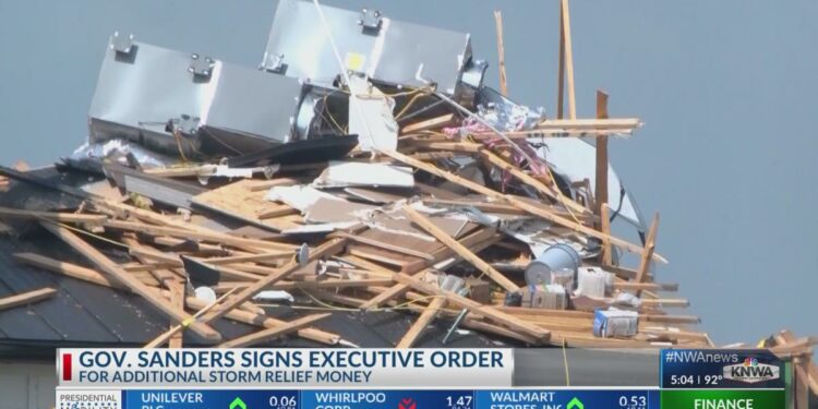 Arkansas Gov. Sarah Huckabee Sanders signs executive order adding funds for disaster recovery