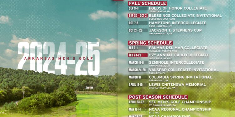 Arkansas MGolf Announces 2024-25 Schedule
