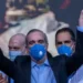 EPA Luis Abinader (C) celebrates at an election night event in Santo Domingo, Dominican Republic, 05 July 2020.