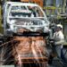 Automobile manufacturing at a factory in Buenos Aires Province.