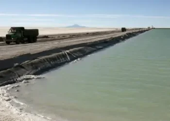 Reuters A brine pool at Uyuni salt lake in Bolivia, 4 Jul 22