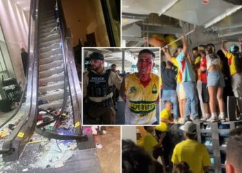 Copa America madness continued inside with escalator destroyed