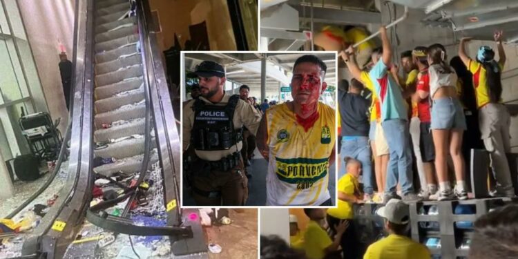 Copa America madness continued inside with escalator destroyed