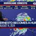 Ernesto becomes a hurricane, tracking toward Bermuda
