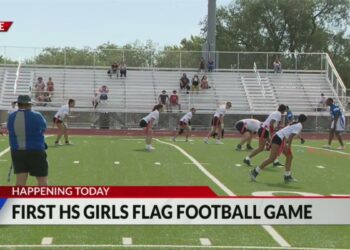 First high school girls flag football game in Colorado played in Thornton