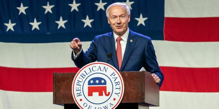 Former Arkansas Gov. Asa Hutchinson attends DNC