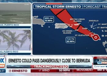 Hurricane Watches issued for US Virgin Islands as Tropical Storm Ernesto continues to strengthen